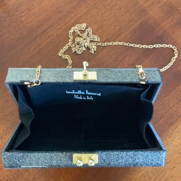 Isabella Hearst clutch acrylic with love on front 8x4x2 - Picture 7 of 9